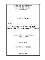 Nghiên cứu ứng dụng mạng nơ ron   trí tuệ nhân tạo trong việc kế hoạch hóa tiến độ mạng 
