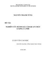Nghiên cứu đánh giá cảm quan chất lượng cà phê 