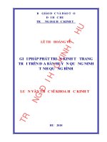Luận án Thạc sĩ khoa học kinh tế: Giải pháp phát triển kinh tế trang trại trên địa bàn huyện Quảng Ninh, tỉnh Quảng Bình