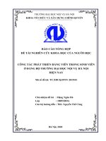 Công tác phát triển Đảng viên trong sinh viên tại Đảng bộ trường Đại học Nội Vụ Hà Nội hiện nay (Đề tài NCKH)