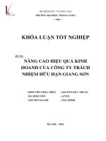 Khóa luận tốt nghiệp nâng cao hiệu quả kinh doanh của công ty TNHH giang sơn 