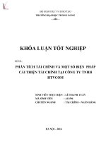 Khóa luận tốt nghiệp phân tích tài chính và một số biện pháp cải thiện tình hình tài chính tại công ty TNHH HTVCOM 
