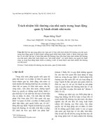 Tạp chí khoa học: Trách nhiệm bồi thường của nhà nước trong hoạt động quản lý hành chính nhà nước