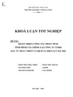 Khóa luận tốt nghiệp chuyên ngành Tài chính: Hoàn thiện công tác phân tích tình hình tài chính tại Công ty TNHH Đầu tư phát triển và Dịch vụ Điện lực Hà Nội