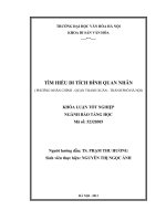 Tóm tắt Khóa luận tốt nghiệp ngành Bảo tàng học: Tìm hiểu di tích đình Quan Nhân (phường Nhân Chính - quận Thanh Xuân - thành phố Hà Nội)