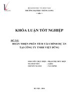 Khóa luận tốt nghiệp hoàn thiện phân tích tài chính dự án tại công ty TNHH việt dũng 