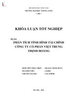 Khóa luận tốt nghiệp phân tích tình hình tài chính công ty cổ phần việt trung thịnh hoàng 