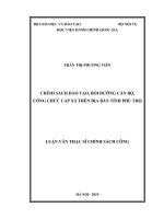 Luận văn Thạc sĩ Chính sách công Chính sách đào tạo, bồi dưỡng cán bộ, công chức cấp xã trên địa bàn tỉnh Phú Thọ