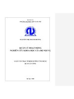 Quản lý hoạt động nghiên cứu khoa học của Bộ Nội vụ (Luận văn thạc sĩ)