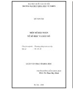 Luận văn Thạc sĩ Khoa học Phương pháp toán sơ cấp: Một số bài toán về số học và dãy số