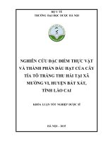 KHÓA LUẬN tốt NGHIỆP dược học FULL (dược LIỆU và dược cổ TRUYỀN) nghiên cứu đặc điểm thực vật và thành phần dầu hạt của cây tía tô trắng thu hái tại xã mường vi 
