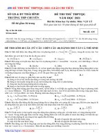 1.Đề thi thử THPTQG vật lí Chuyên Thái Bình 2021