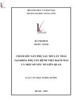 Tóm tắt luận văn thạc sĩ điều dưỡng chăm sóc sản phụ sau mổ lấy thai tại khoa phụ sản bệnh viện bạch mai và một số yếu tố liên quan 
