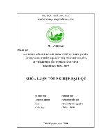 Đánh giá công tác cấp giấy chứng nhận quyền sử dụng đất trên địa bàn thị trấn bình liêu huyện bình liêu tỉnh quảng ninh giai đoạn 2015 2017 