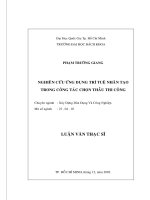 Nghiên cứu ứng dụng trí tuệ nhân tạo trong công tác chọn thầu thi công 