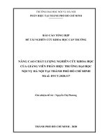 Nâng cao chất lượng nghiên cứu khoa học của giảng viên tại Phân hiệu trường đại học Nội vụ Hà Nội tại Thành phố Hồ Chí Minh (Đề tài NCKH)