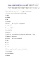 Đề kiểm tra tiếng Anh lớp 10 Unit 9 Preserving the environment