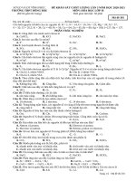 Hóa học 10 mã đề 301 