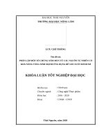 Khóa luận tốt nghiệp phân lập một số chủng nấm men từ các nguồn tự nhiên có khả năng tăng sinh mạnh ứng dụng để sản xuất bánh mì 