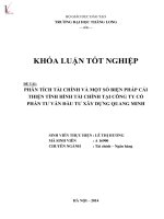 Khóa luận tốt nghiệp chuyên ngành Tài chính: Phân tích tài chính và một số biện pháp cải thiện tình hình tài chính tại Công ty Cổ phần Tư vấn Đầu tư Xây dựng Quang Minh