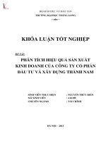 Khóa luận tốt nghiệp phân tích hiệu quả hoạt động sản xuất kinh doanh của công ty cổ phần đầu tư và xây dựng thành nam 