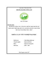 Đánh giá công tác cấp giấy chứng nhận quyền sử dụng đất trên địa bàn xã lam sơn huyện na rì tỉnh bắc kạn giai đoạn 2014 2016 