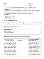 ngoân ngöõ laäp trình pascal http violet vnthanhliem24 giaùo aùn pascal 9 tuaàn ngaøy soaïn tieát ngaøy daïy teân baøi giôùi thieäu ngoân ngöõ pascal turbo pascal i muïc tieâu naém khaùi nieäm n