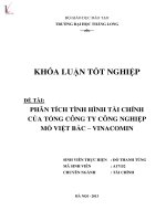Khóa luận tốt nghiệp phân tích tình hình tài chính của tổng công ty công nghiệp mỏ việt bắc vinacomin 