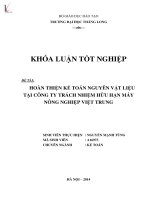 Khóa luận tốt nghiệp hoàn thiện kế toán nguyên vật liệu tại công ty TNHH máy nông nghiệp việt trung 