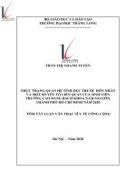 Tóm tắt luận văn Thạc sĩ Y tế công cộng Thực trạng quan hệ tình dục trước hôn nhân và một số yếu tố liên quan của sinh viên Trường Cao đẳng Bách khoa