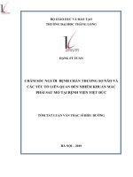 Tóm tắt luận văn thạc sĩ điều dưỡng chăm sóc người bệnh chấn thương sọ não và các yếu tố liên quan đến nhiễm khuẩn mắc phải sau mổ tại bệnh viện việt đức 