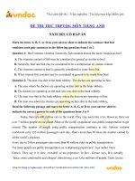 Đề thi thử thpt quốc gia 2021 môn Anh trường THPT Lý Thái Tổ lần 1