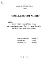 Khóa luận tốt nghiệp hoàn thiện công tác kế toán nguyên vật liệu tại công ty TNHH sản xuất và xuất nhập khẩu hoàng anh 