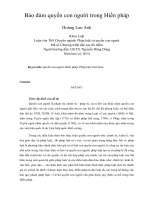 Tóm tắt Luận văn Thạc sĩ: Bảo đảm quyền con người trong Hiến pháp