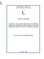 Tóm tắt luận văn thạc sĩ điều dưỡng đánh giá thực trạng chăm sóc người bệnh thở máy xâm nhập tại một số khoa lâm sàng bệnh viện trung ương quân đội 108 năm 2020 