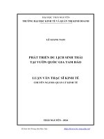 Luận văn Thạc sĩ Kinh tế: Phát triển du lịch sinh thái tại vườn quốc gia Tam Đảo