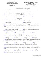 TOÁN 11  KSCL t 101 