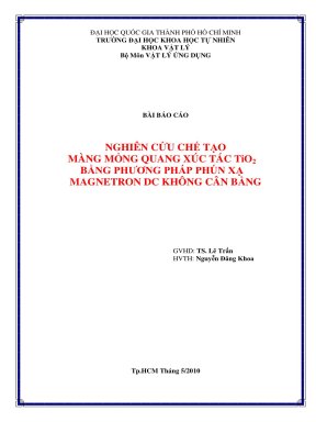Báo cáo Vật lý: Nghiên cứu chế tạo màng mỏng quang xúc tác TiO2 bằng ...