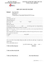 Đơn xin chuyển ngành - ĐH Công nghiệp TPHCM