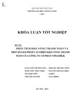 Khóa luận tốt nghiệp chuyên ngành Tài chính: Phân tích khả năng thanh toán và một số giải pháp cải thiện khả năng thanh toán của Công ty Cổ phần Vinamilk