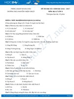 Đề thi HK1 môn Địa 8 năm học 2016-2017 trường THCS Nguyễn Thiện Thuật