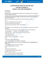 Chuyên Đề Ngữ Pháp Sự Hoà Hợp Giữa Chủ Ngữ Và Động Từ - Subject And Verb Agreements