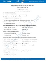 Đề kiểm tra 15 phút học kì 1 môn Tin học lớp 8 có đáp án năm 2017 - Lần 2