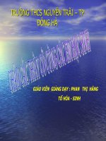 powerpoint presentation trường thcs nguyễn trãi – tp đông hà giáo viên giảng dạy phan thị hằng tổ hóa sinh bài luyện tập 7 i kiến thức cần nhớ 1 h2o thành phần hóa học định tính gồm 2nguyên tố h và o