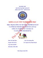 Khóa luận tốt nghiệp kế toán tập hợp chi phí sản xuất và tính giá thành sản phẩm xây lắp tại công ty cổ phần tư vấn đầu tư và xây dựng thành hưng 