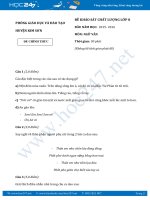 Đề kiểm tra KSCL đầu năm Ngữ văn lớp 8 huyện Kim Sơn