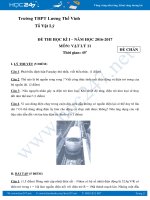 Bộ đề thi và đáp án HK1 môn Lý 11 năm 2016- 2017 trường THPT Lương Thế Vinh tp.HCM