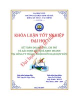 Khóa luận tốt nghiệp kế toán doanh thu chi phí và xác định kết quả kinh doanh tại công ty trách nhiệm hữu hạn hợp đức 