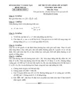 Đề thi vào lớp 10 môn Toán năm 2020-2021 có đáp án - Sở GD&ĐT Bình Thuận