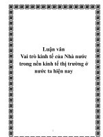 Luận văn đề tài: Vai trò kinh tế của Nhà nước trong nền kinh tế thị trường ở nước ta hiện nay